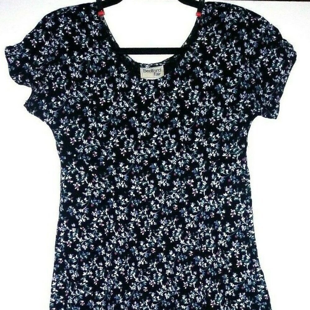 Vintage Bedford Fair Dress Floral Sheath stretch